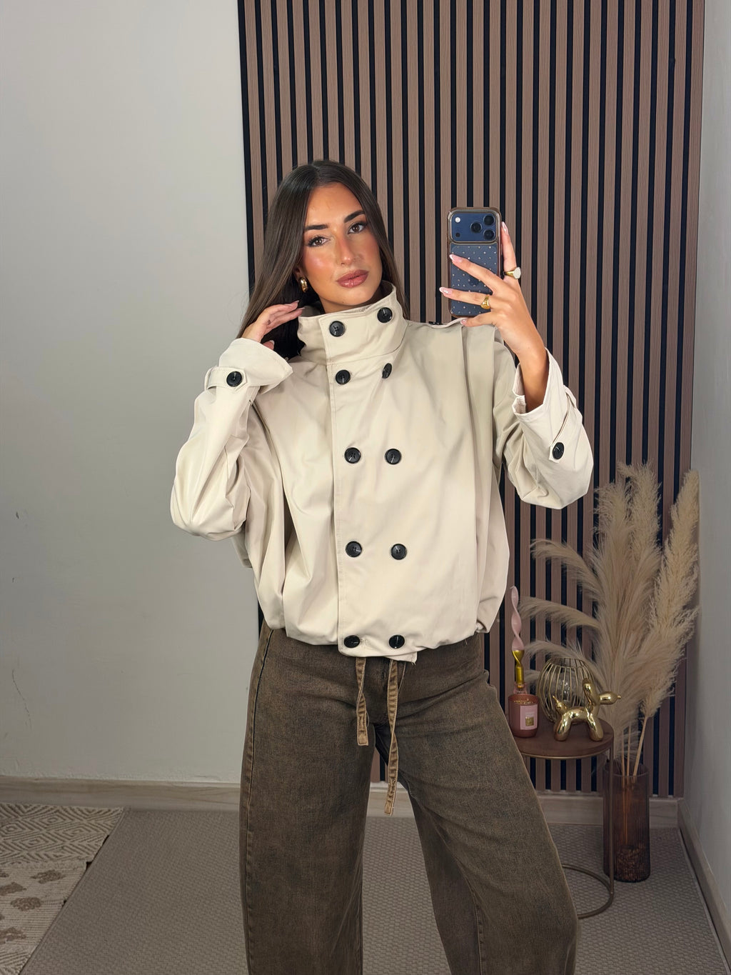 BOMBER GABARDINA BEIGE