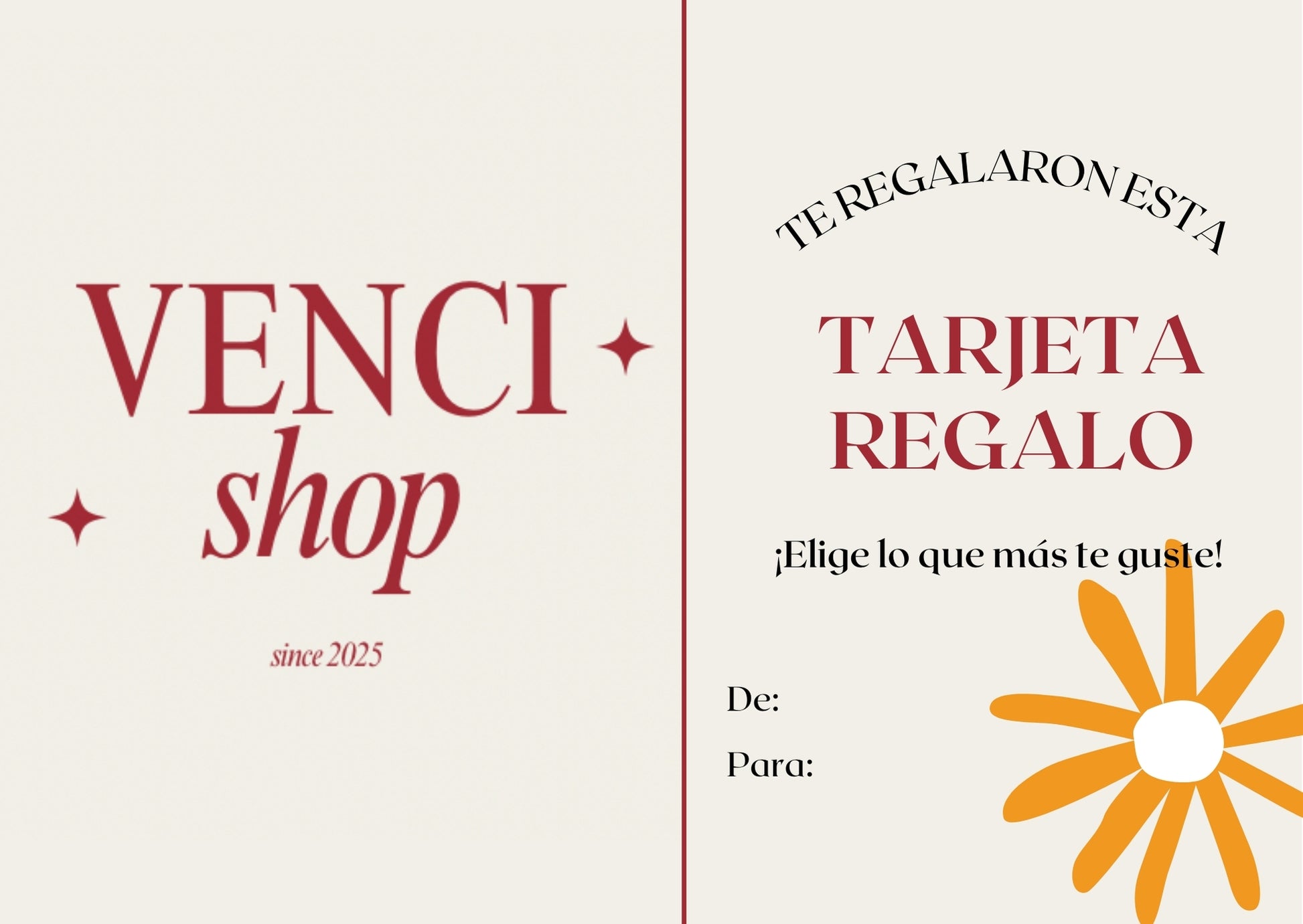 TARJETA REGALO VENCI SHOP
