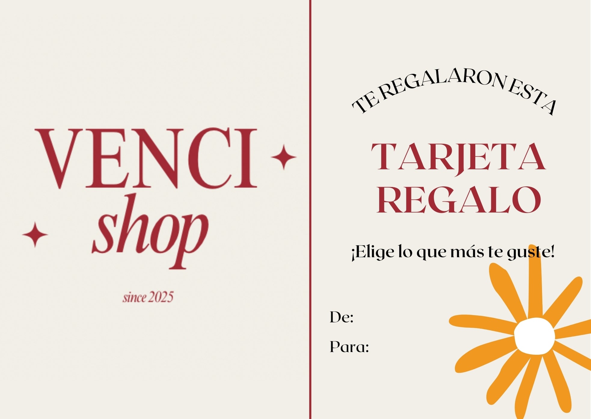 TARJETA REGALO VENCI SHOP
